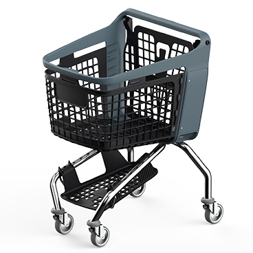 Chariot en plastique pour supermarchés Chariot en plastique pour supermarchés 110L couleur noire